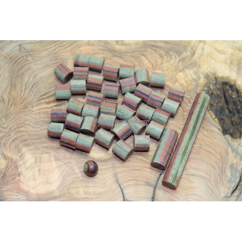 5 Renk Ağaç Tesbihlik Yuvarlanmış Hazır Paket