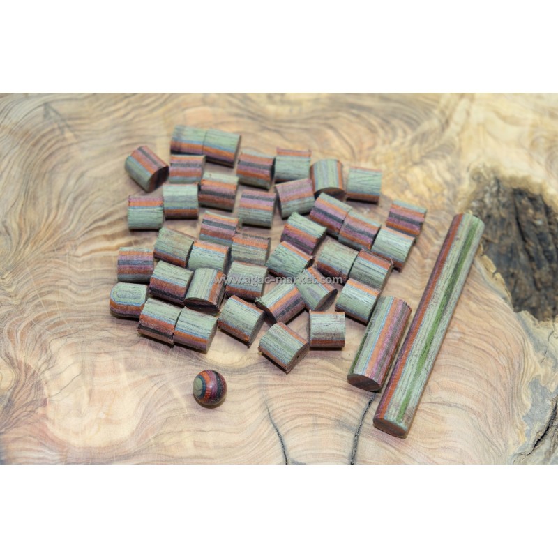 5 Renk Ağaç Tesbihlik Yuvarlanmış Hazır Paket