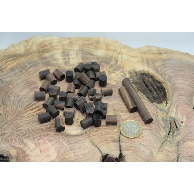 Macassar Abanoz Ağacı Tesbihlik Yuvarlanmış Hazır Paket