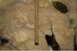 İroko Ağacı Koyu Desenli Tesbihlik Çıta Yuvarlanmış 10mm